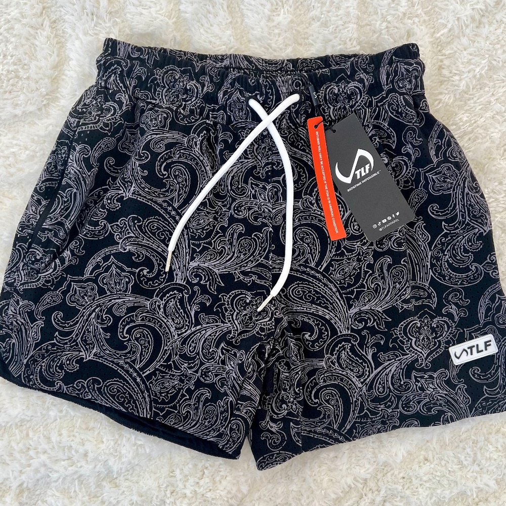 TLF Apparel Black/Gray Mesh Gym Shorts size Small